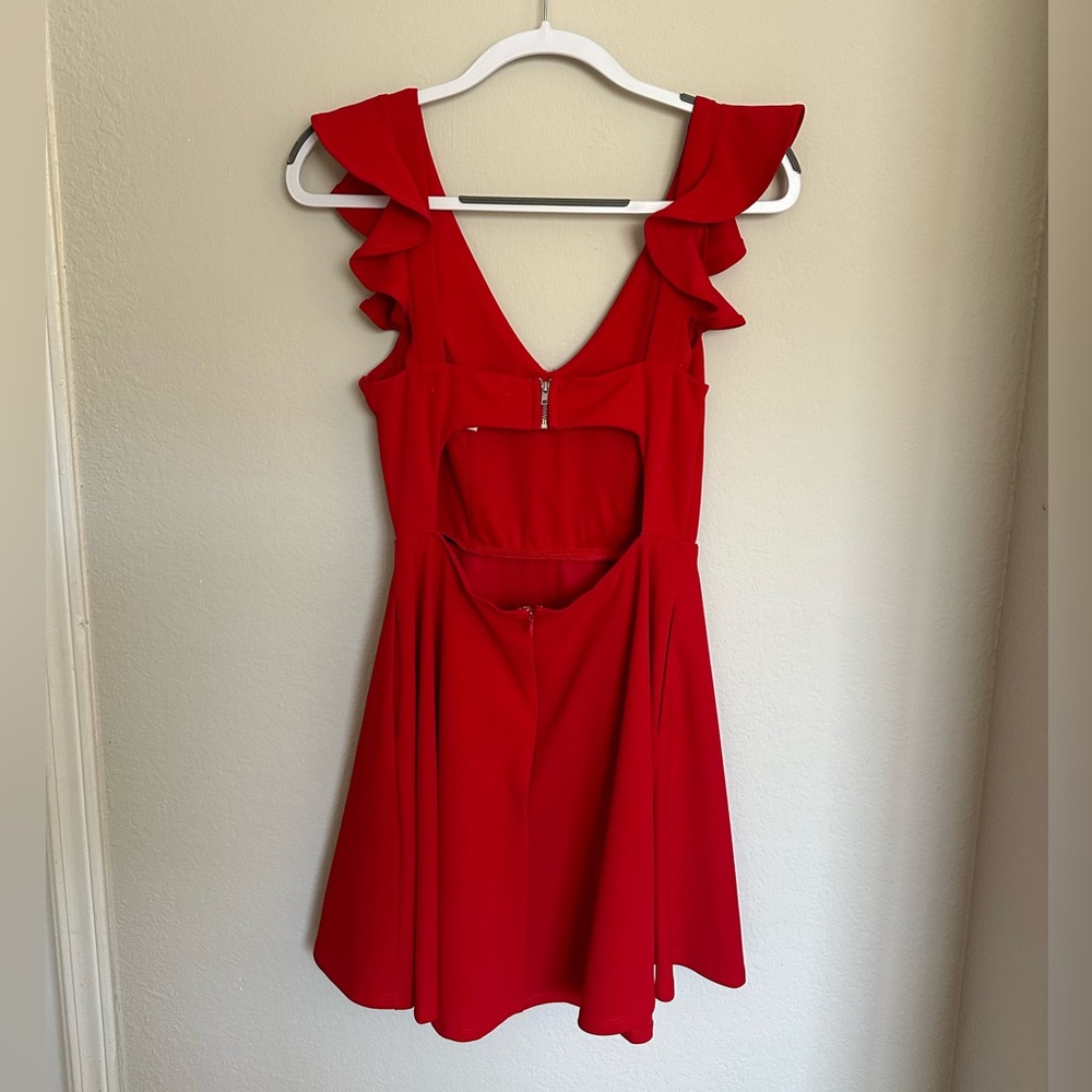 Altar’D State Mini Ruffled Red Dress - Picture 2 of 3